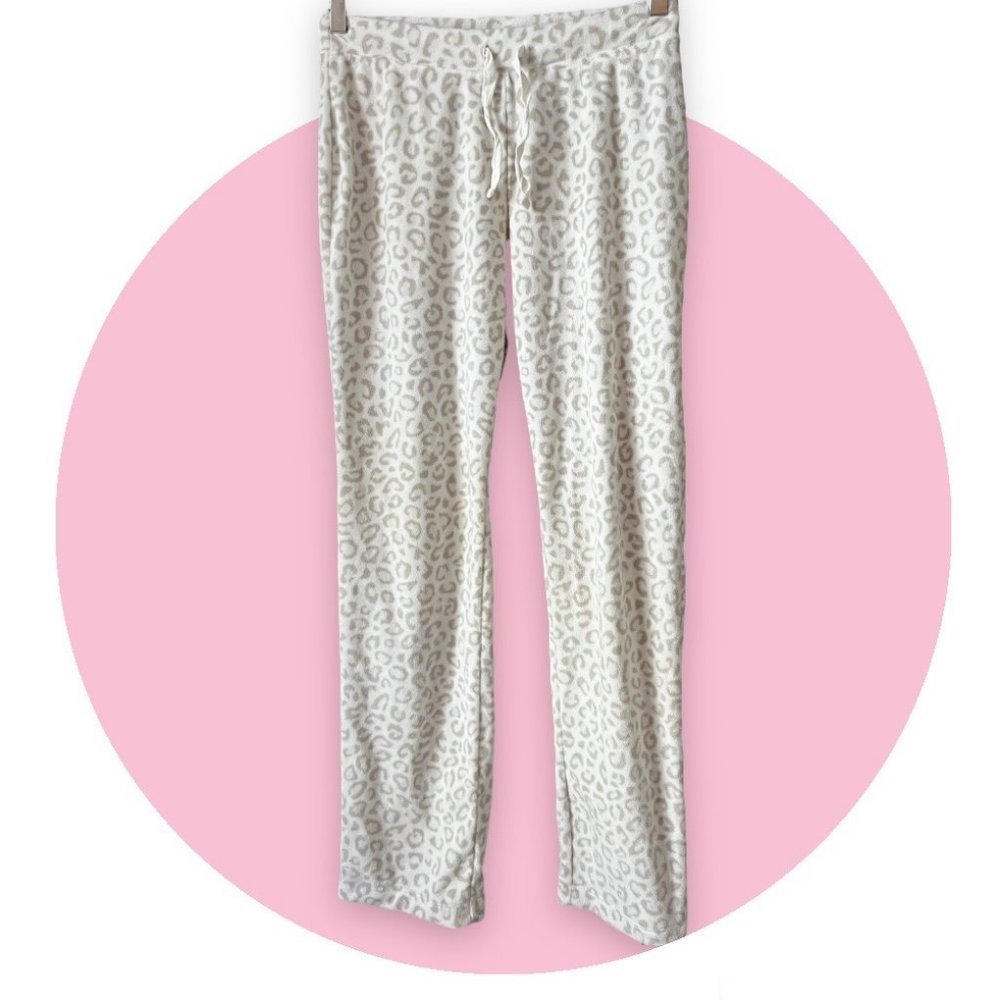 Old Navy Fleeced White Animal Print PJ Pants